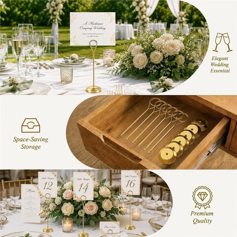[A92P!】 견고한 사진 홀더, 전도 방지 받침대 포 - Table Number Gold 리뷰 및 가격