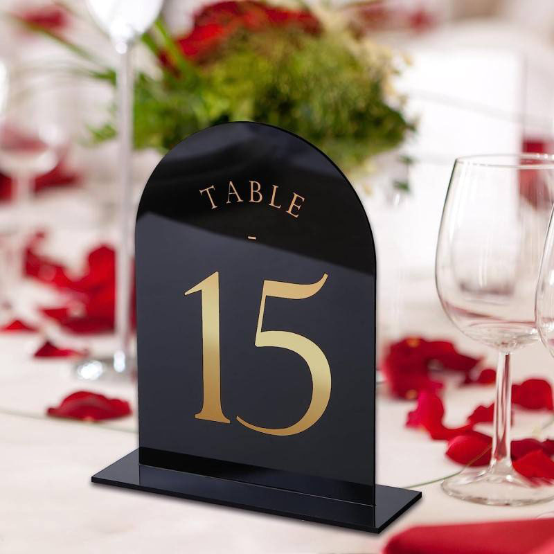아치형 아크릴 테이블 번호 웨딩 센터피스 및 테이블 장 - Table Number Gold 리뷰 및 가격