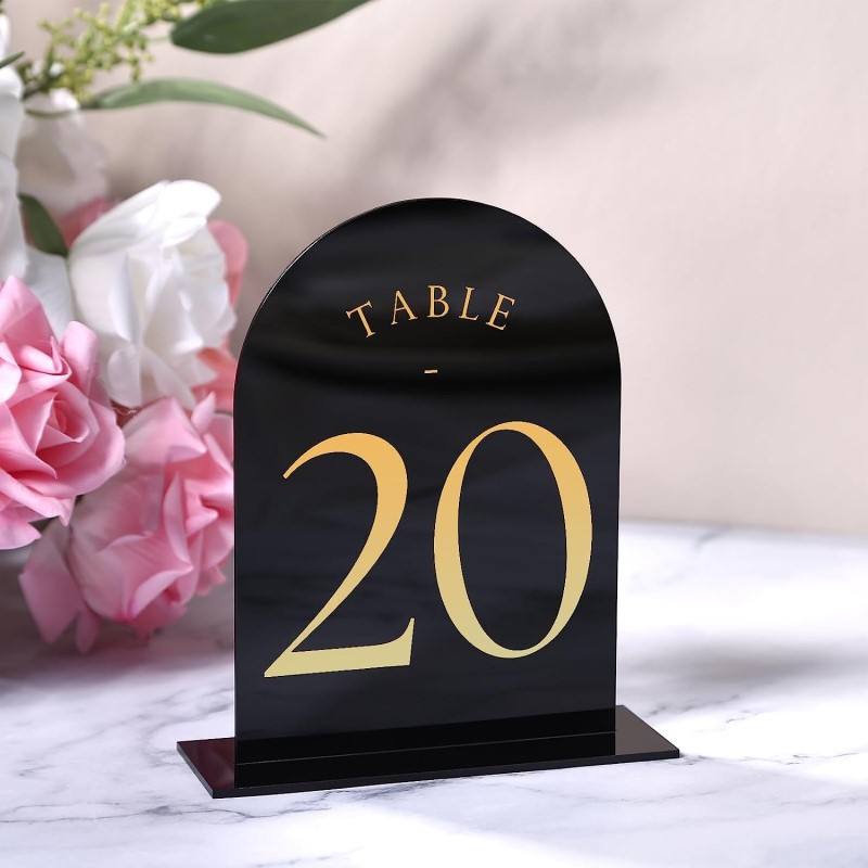 아치형 아크릴 테이블 번호 웨딩 센터피스 및 테이블 장 - Table Number Gold 리뷰 및 가격